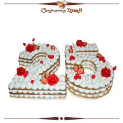 Юбилейна Торта с червени рози
