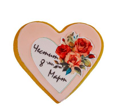 Бисквитка 8 март букет рози