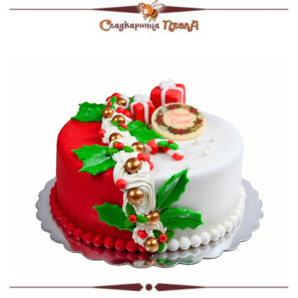 Торта Коледа двуцветна