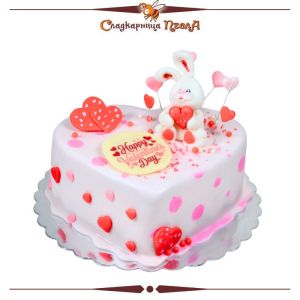 Торта Свети Валентин Зайче