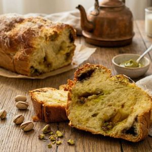 Козунак с крем шам фъстък и шоколад